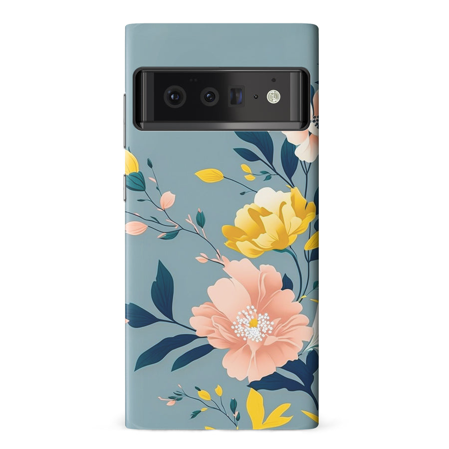 Google Pixel 6 Pro Hibiscus Phone Case in Blue