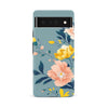 Google Pixel 6A Hibiscus Phone Case in Blue