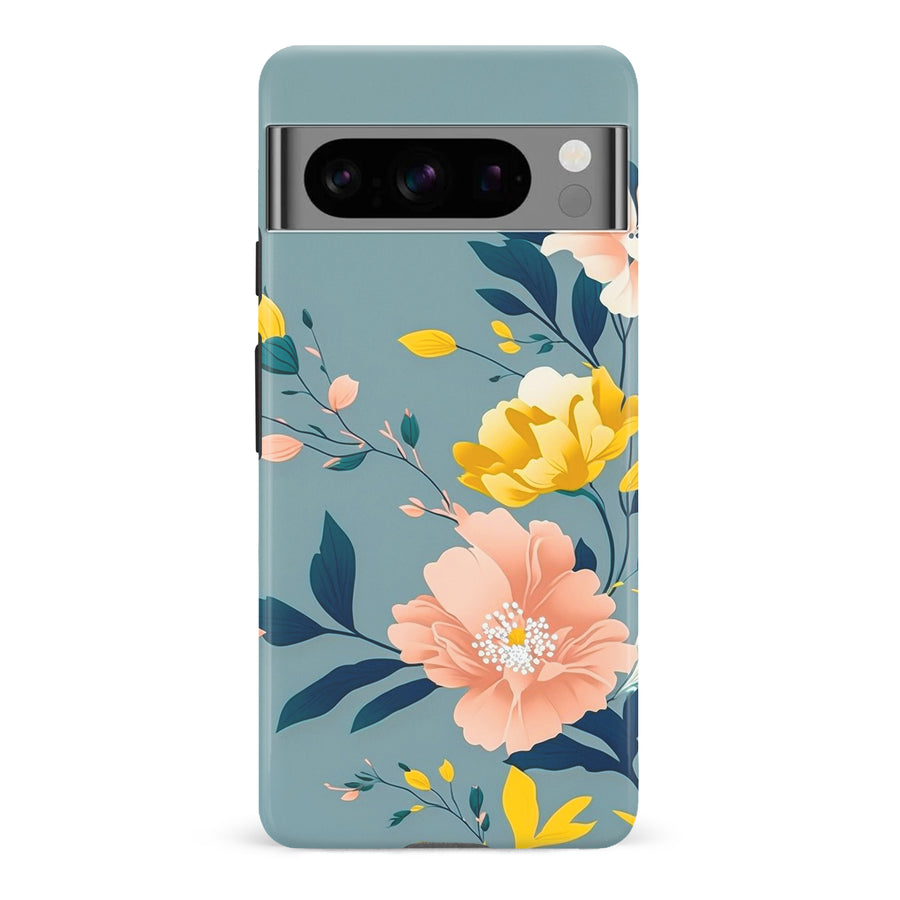 Google Pixel 8 Pro Hibiscus Phone Case in Blue