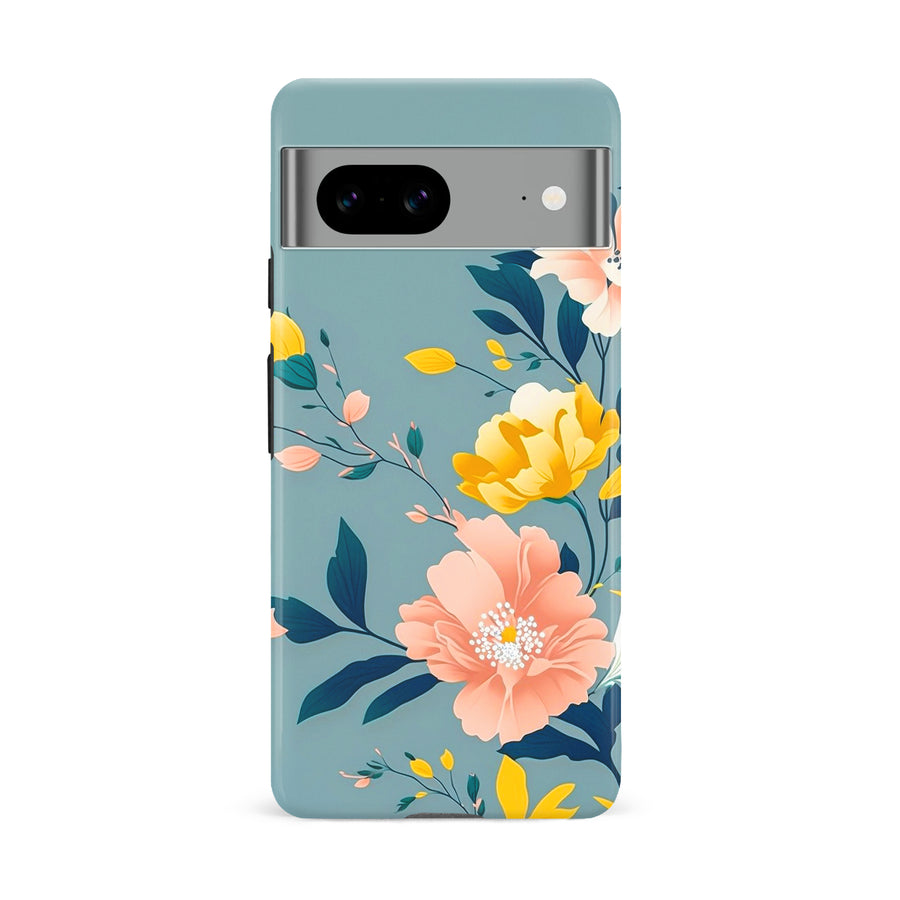 Google Pixel 8A Hibiscus Phone Case in Blue