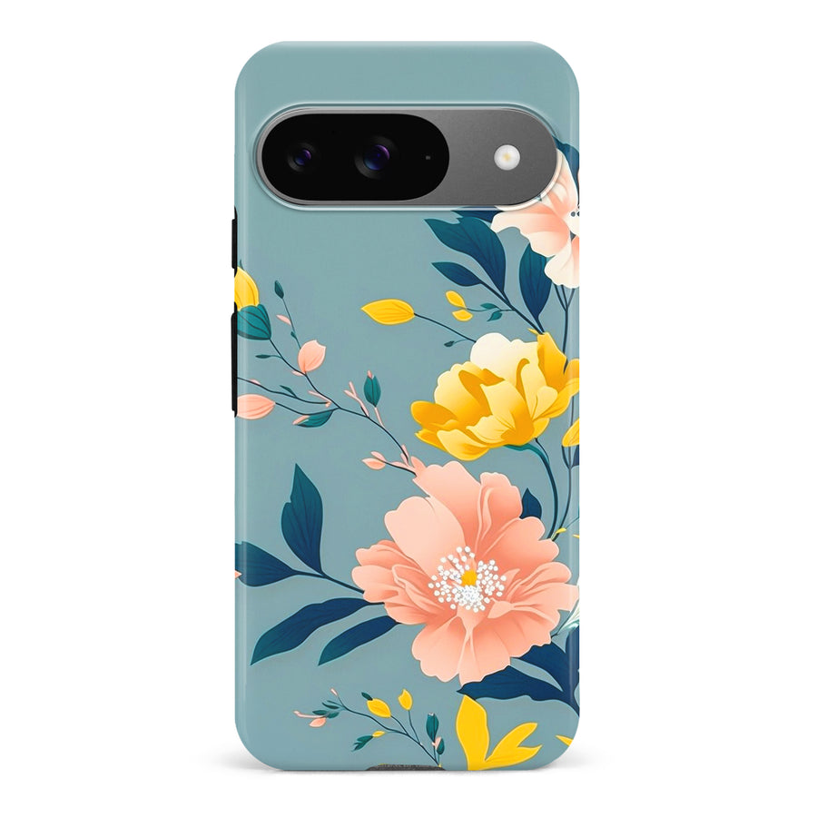 Google Pixel 9 Hibiscus Phone Case in Blue