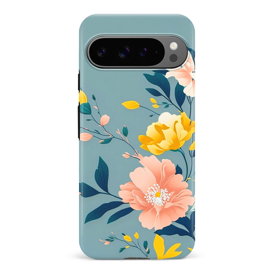 Google Pixel 9 Pro Hibiscus Phone Case in Blue