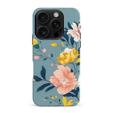 iPhone 16 Pro Max Hibiscus Phone Case in Blue