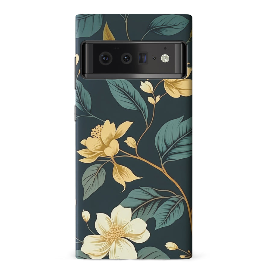 Google Pixel 6 Floral Phone Case in Green