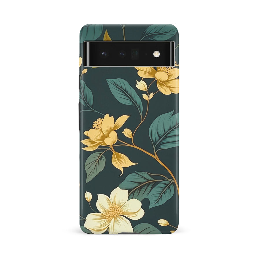 Google Pixel 6A Floral Phone Case in Green