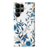 Samsung Galaxy S22 Ultra Blue Hibiscus Phone Case in White