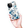 iPhone 15 Pro Max Blue Hibiscus Phone Case in White