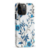 iPhone 15 Pro Max Blue Hibiscus Phone Case in White