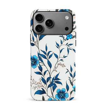 iPhone 17 Pro Max Blue Hibiscus Floral Phone Case