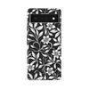 Google Pixel 6A Monochrome Floral Phone Case in Black and White