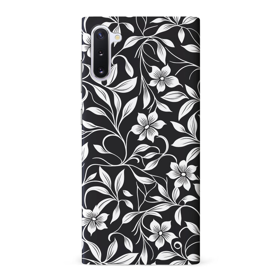 Samsung Galaxy Note 10 Monochrome Floral Phone Case in Black and White