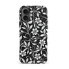 iPhone 16 Monochrome Floral Phone Case in Black and White