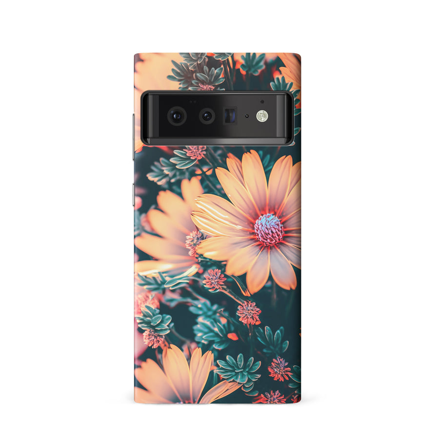 Google Pixel 6 Floral Phone Case in Orange