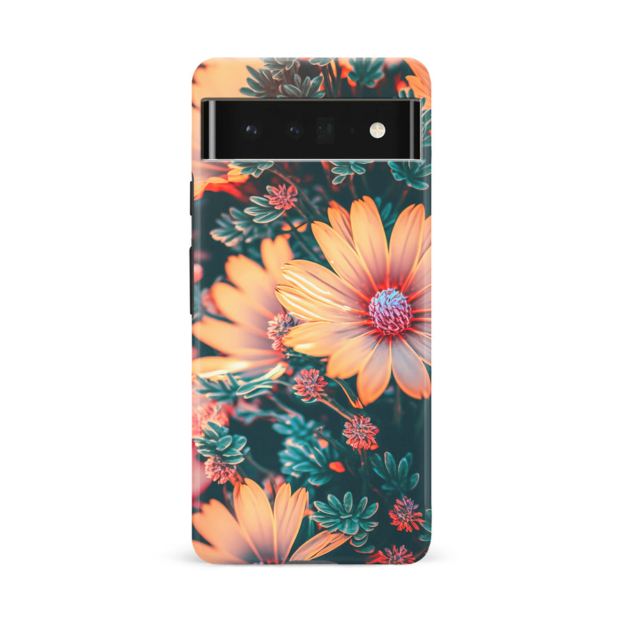 Google Pixel 6A Floral Phone Case in Orange