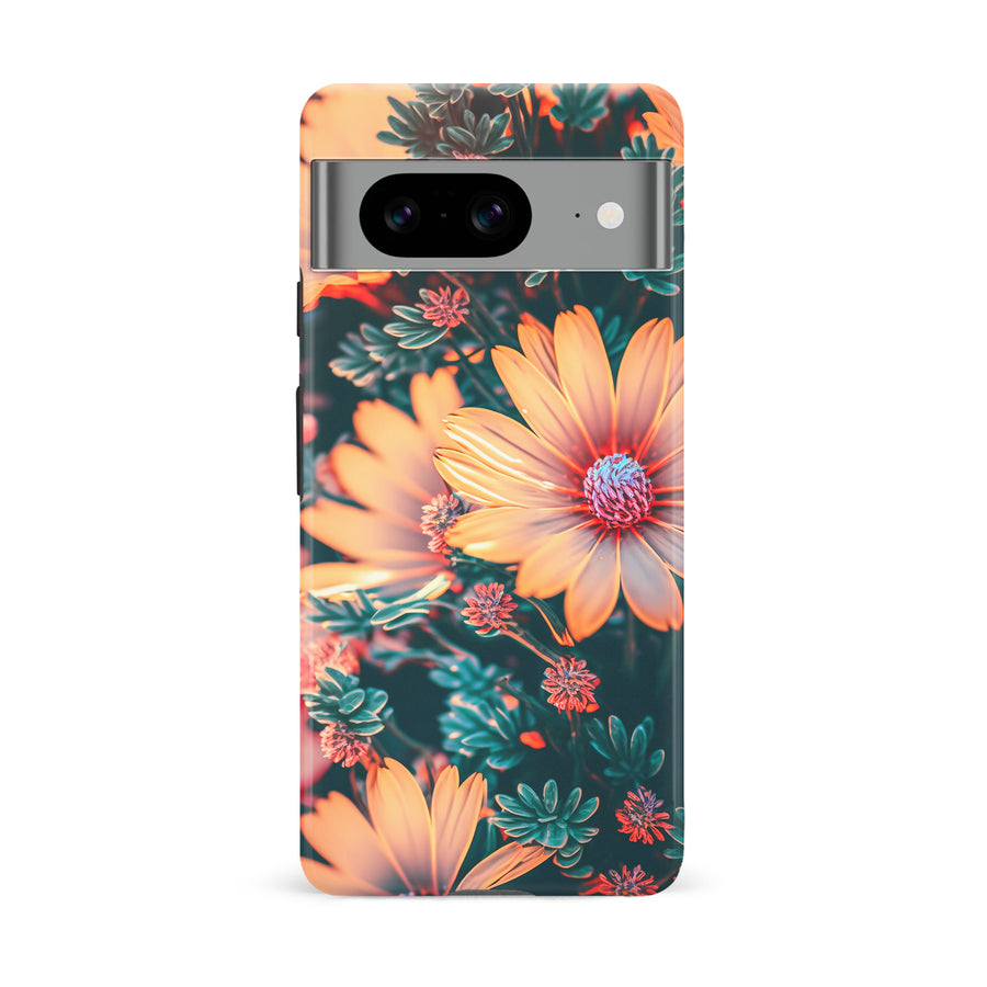 Google Pixel 8 Floral Phone Case in Orange