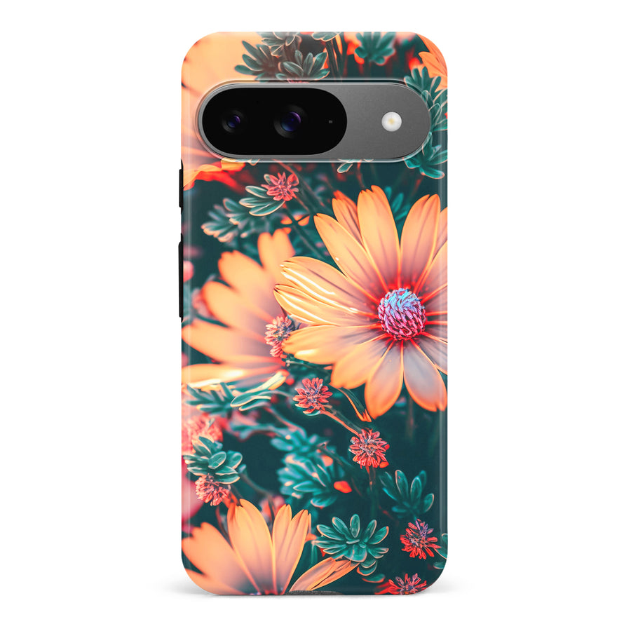 Google Pixel 9 Floral Phone Case in Orange