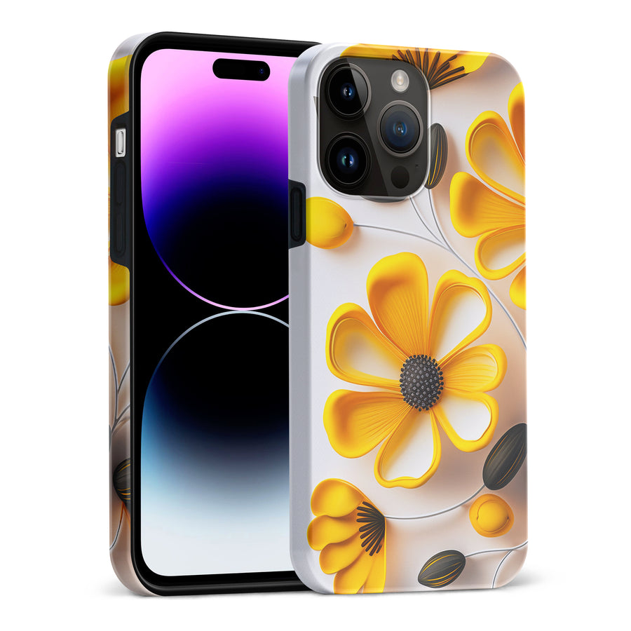 iPhone 15 Pro Max Black-Eyed Susan Phone Case in White