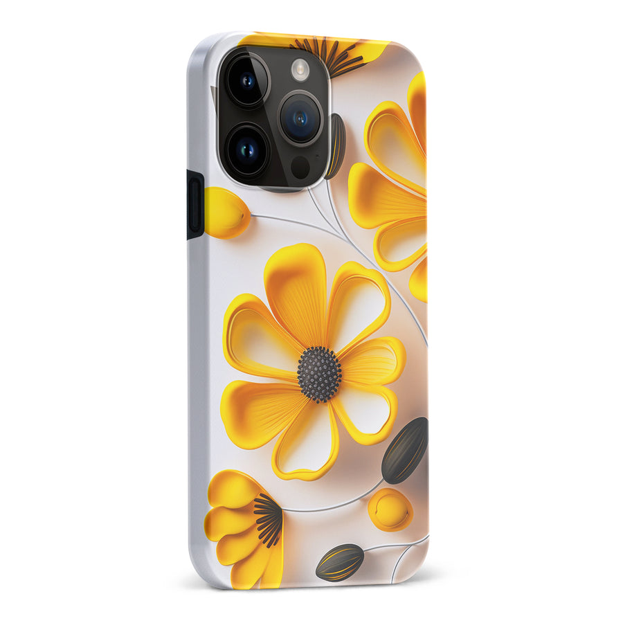 iPhone 15 Pro Max Black-Eyed Susan Phone Case in White