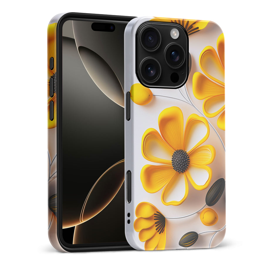 iPhone 16 Pro Max Black-Eyed Susan Phone Case in White