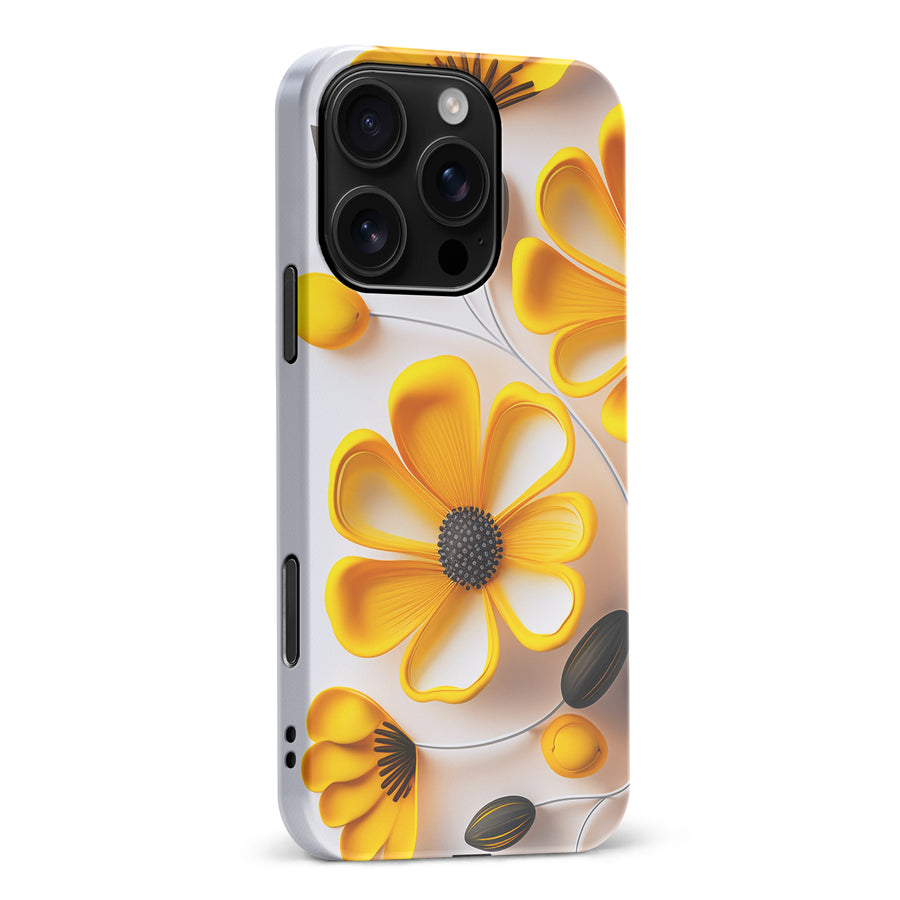 iPhone 16 Pro Max Black-Eyed Susan Phone Case in White