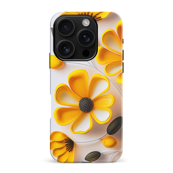 iPhone 16 Pro Max Black-Eyed Susan Phone Case in White