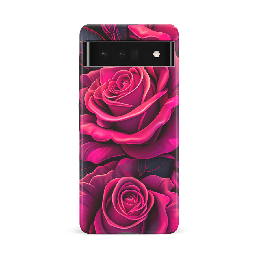 Google Pixel 6A Rose Phone Case in Magenta
