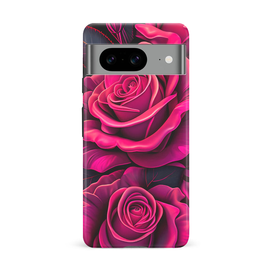 Google Pixel 8 Rose Phone Case in Magenta