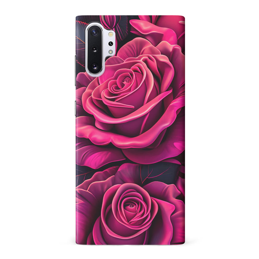 Samsung Galaxy Note 10 Plus Rose Phone Case in Magenta