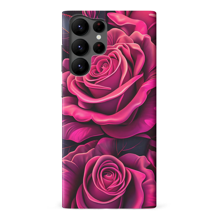 Samsung Galaxy S22 Ultra Rose Phone Case in Magenta