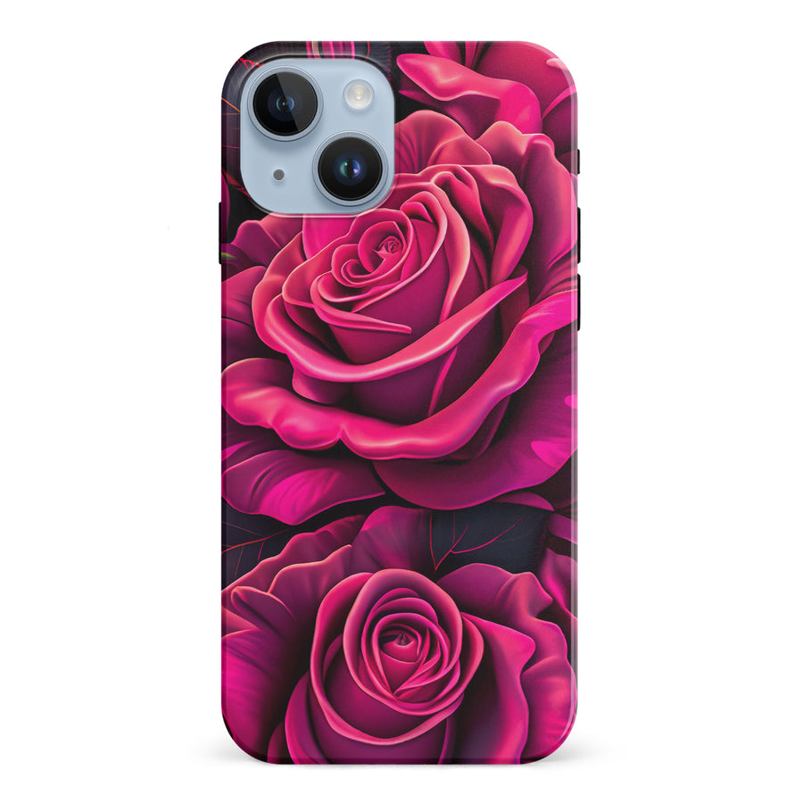 iPhone 15 Rose Phone Case in Magenta