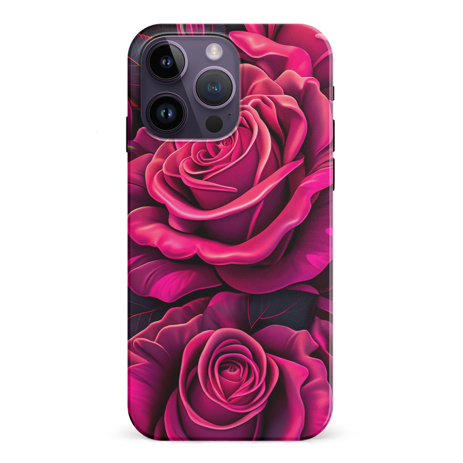 iPhone 15 Pro Rose Phone Case in Magenta