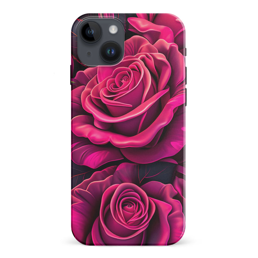 iPhone 15 Plus Rose Phone Case in Magenta