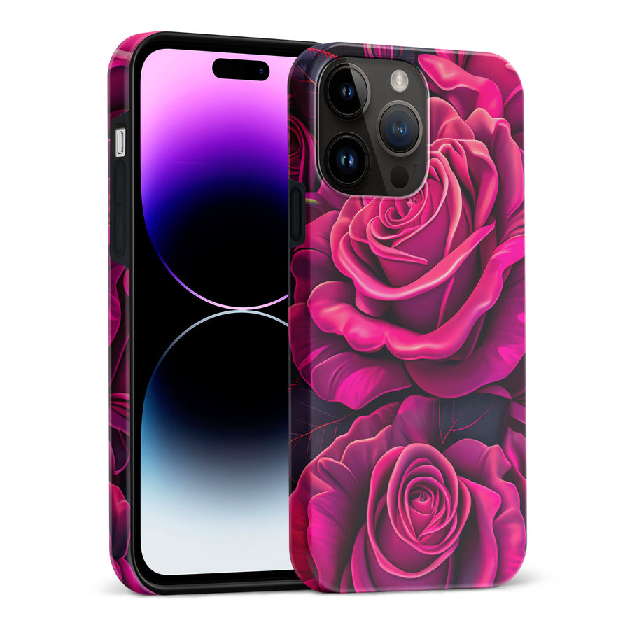 iPhone 15 Pro Max Rose Phone Case in Magenta