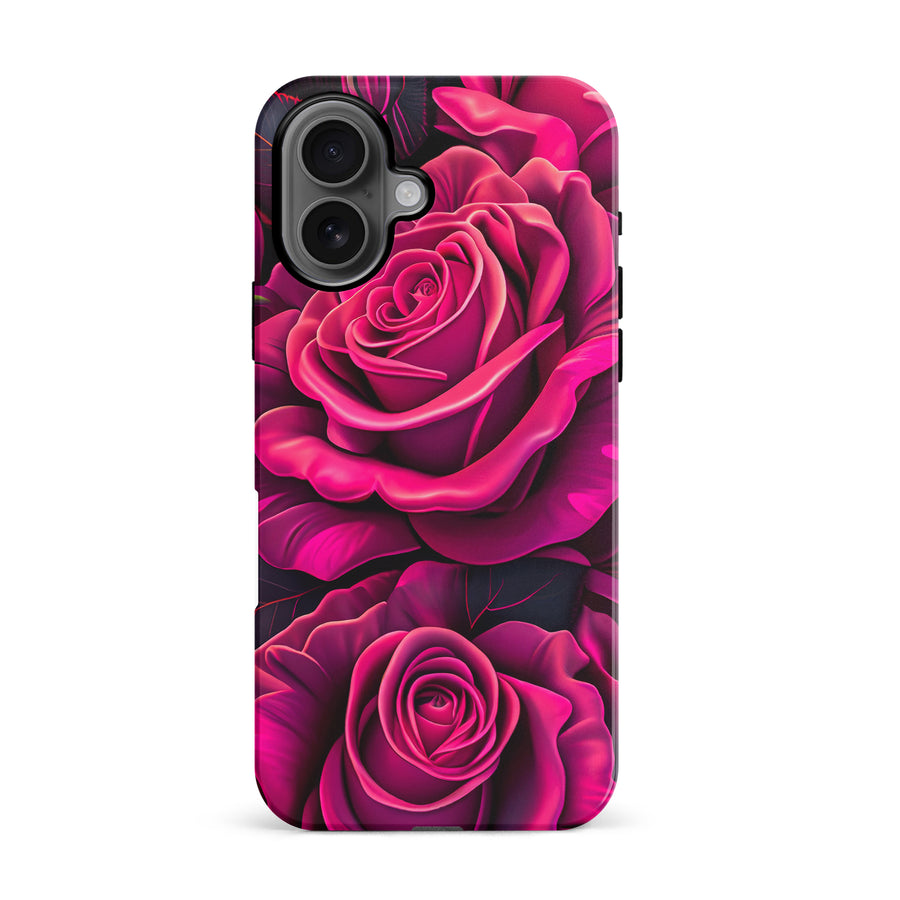 iPhone 16 Rose Phone Case in Magenta