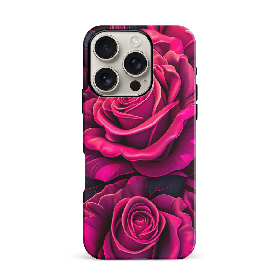 iPhone 16 Pro Rose Phone Case in Magenta