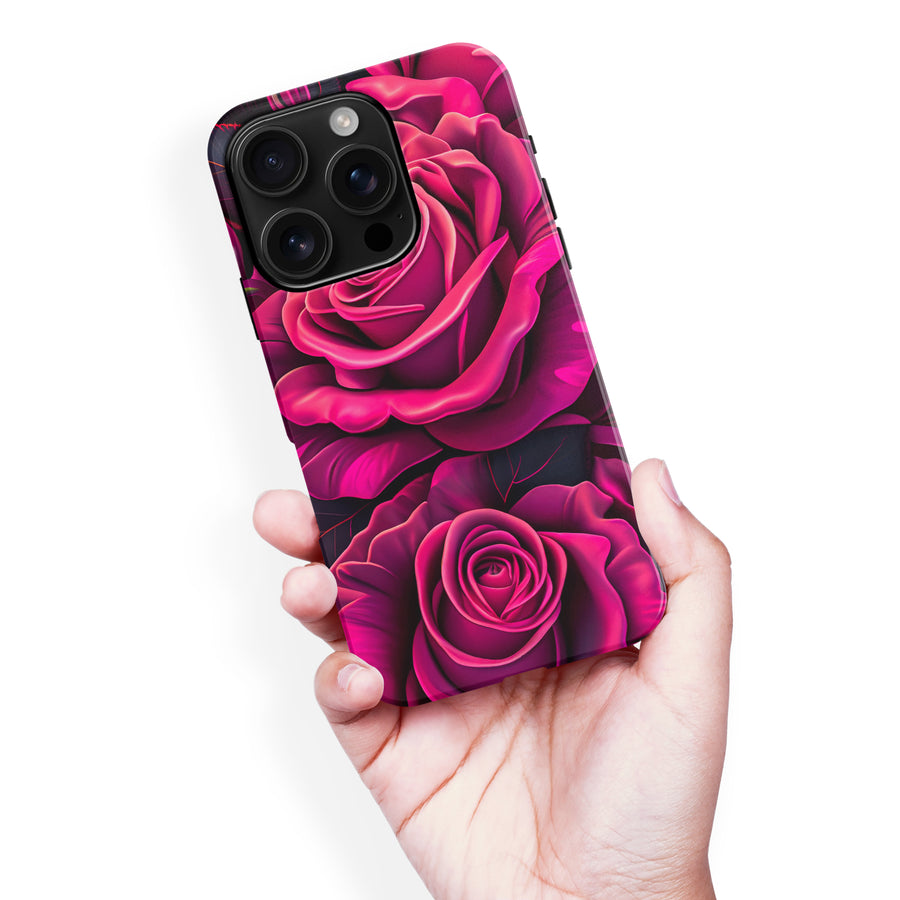 iPhone 16 Pro Max Rose Phone Case in Magenta