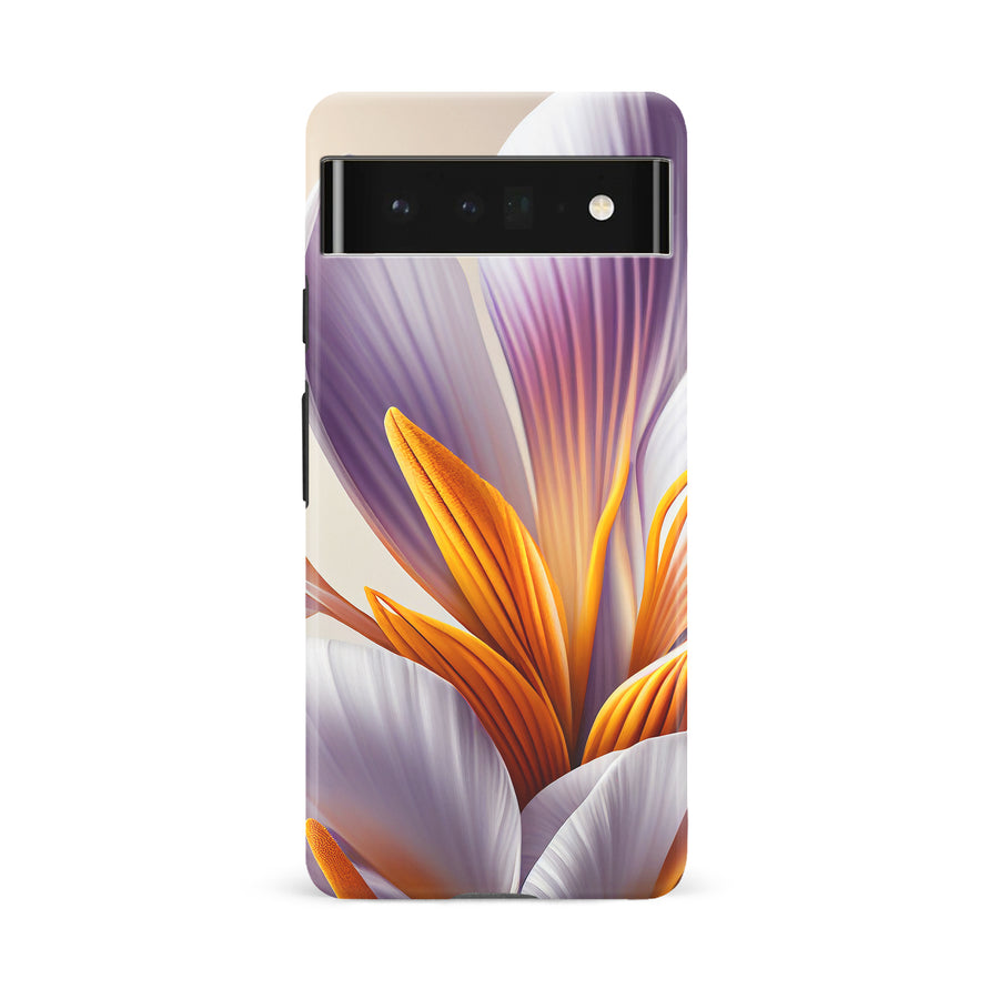 Google Pixel 6A Floral Phone Case in White