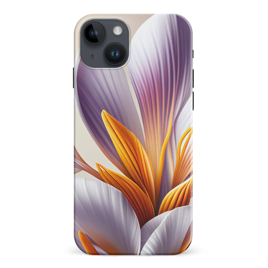 iPhone 15 Plus Floral Phone Case in White