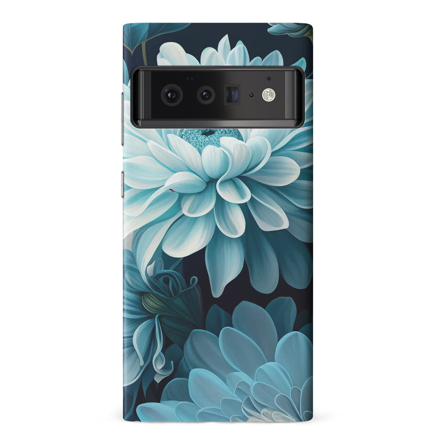 Google Pixel 6 Pro Chrysanthemum Phone Case in Blue Green