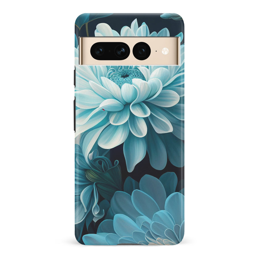 Google Pixel 7 Pro Chrysanthemum Phone Case in Blue Green