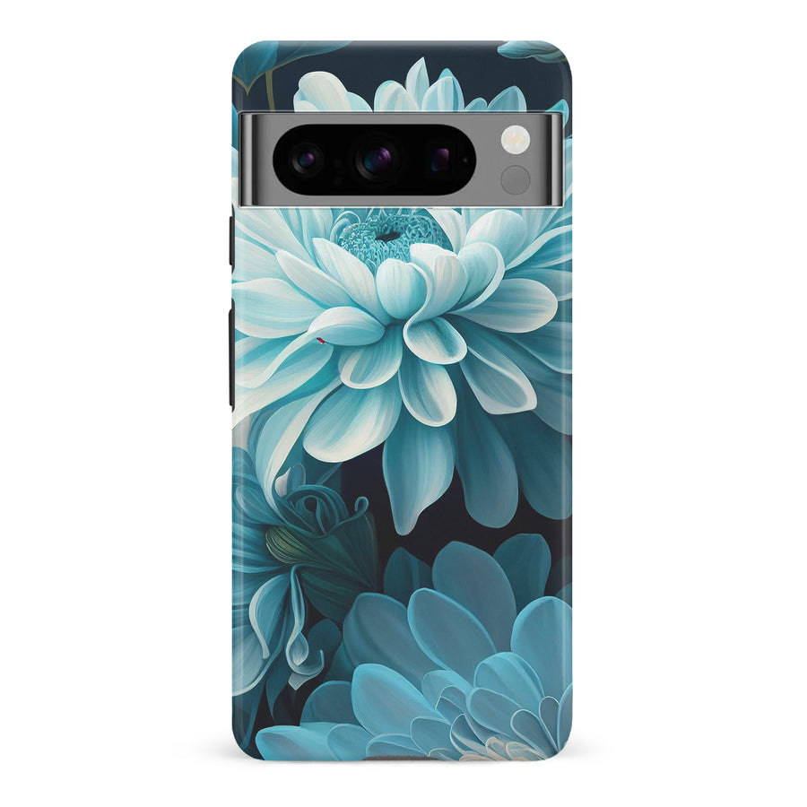 Google Pixel 8 Pro Chrysanthemum Phone Case in Blue Green