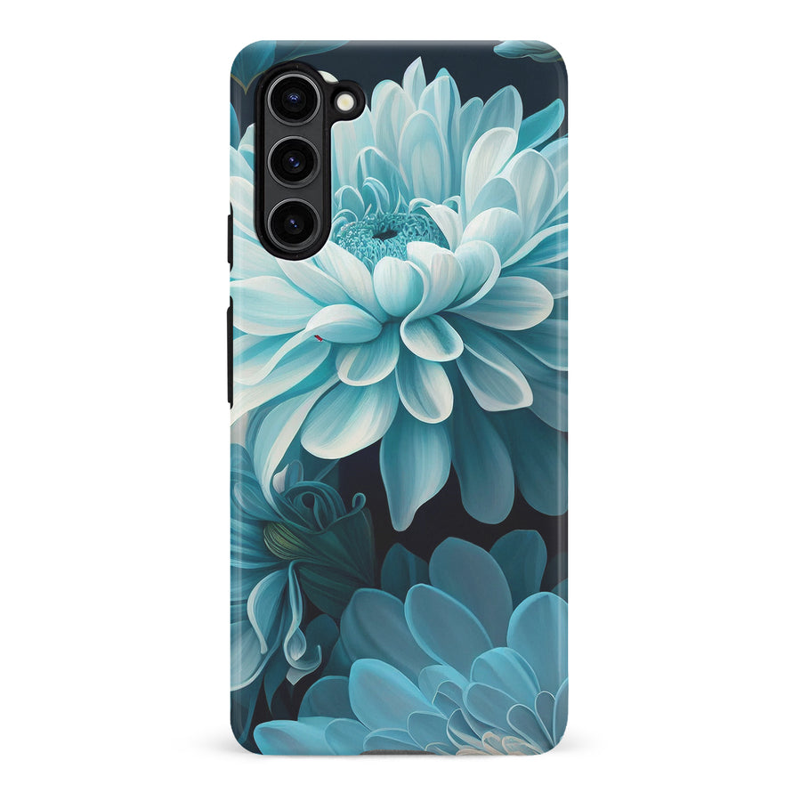 Samsung Galaxy S23 Plus Chrysanthemum Phone Case in Blue Green