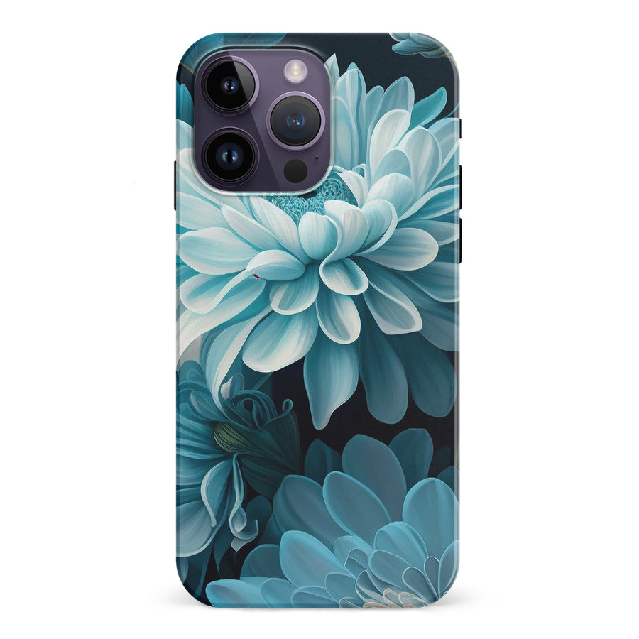 iPhone 15 Pro Chrysanthemum Phone Case in Blue Green