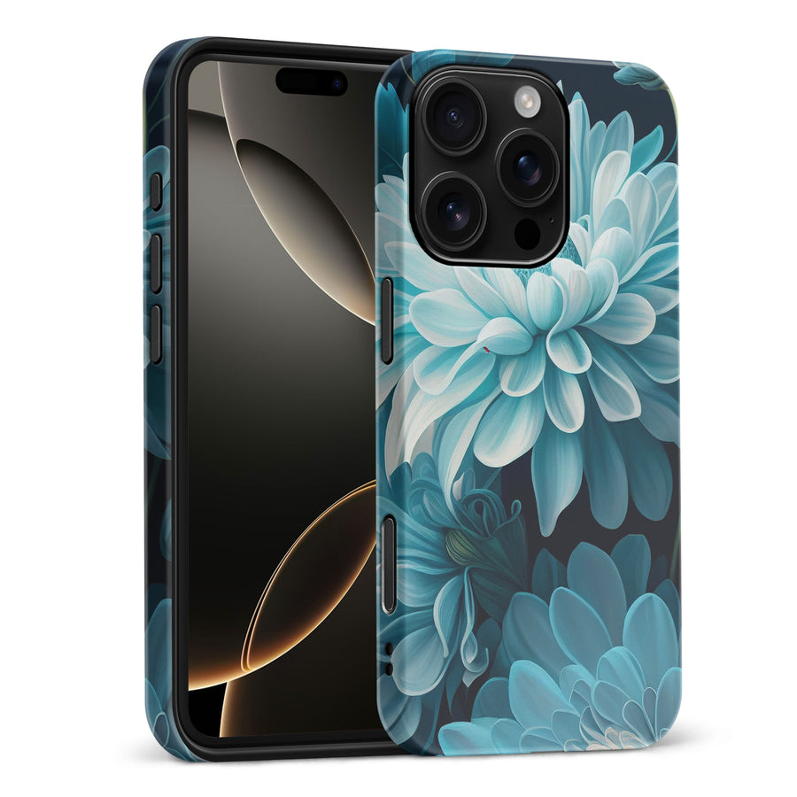 iPhone 16 Pro Max Chrysanthemum Phone Case in Blue Green