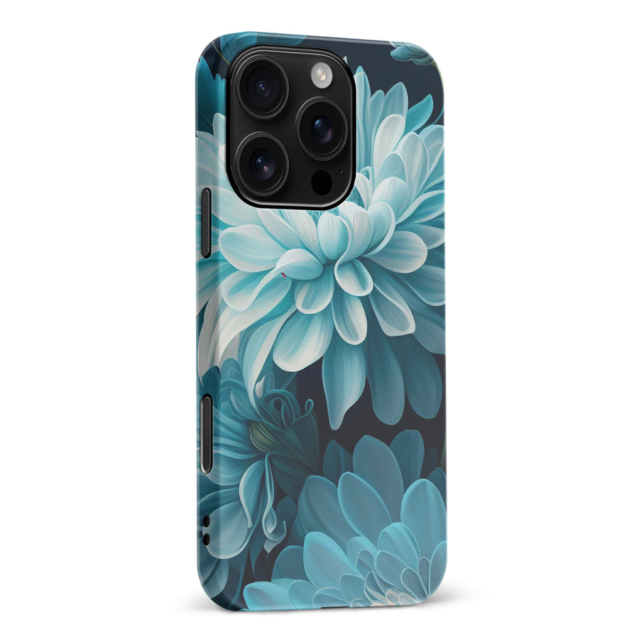 iPhone 16 Pro Max Chrysanthemum Phone Case in Blue Green