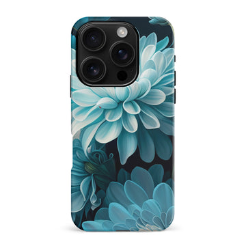 iPhone 16 Pro Max Chrysanthemum Phone Case in Blue Green