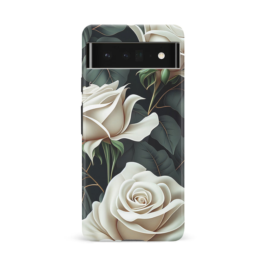 Google Pixel 6A Roses Phone Case in Green