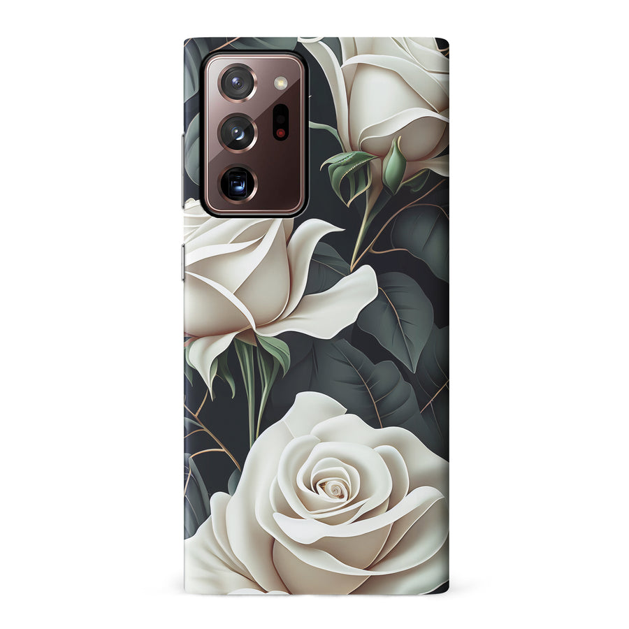 Samsung Galaxy Note 20 Ultra White Roses Phone Case in Green