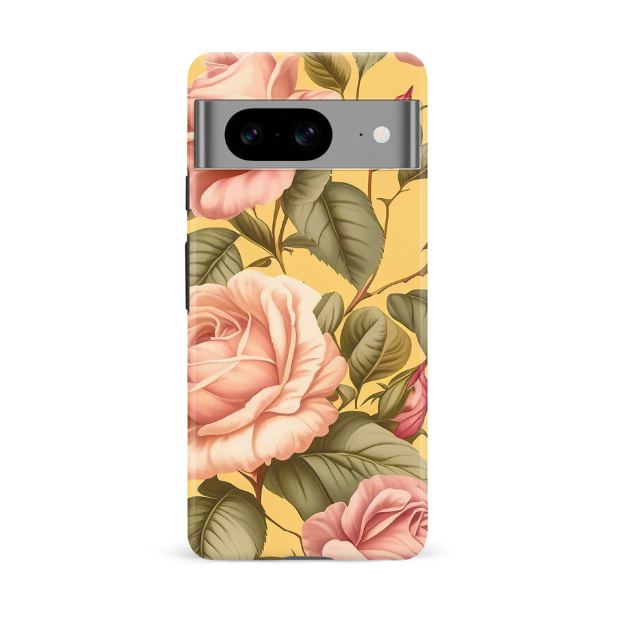 Google Pixel 8 Roses Phone Case in Yellow
