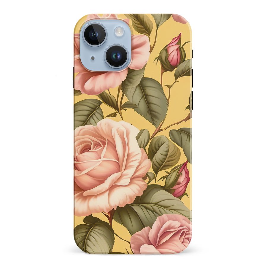 iPhone 15 Roses Phone Case in Yellow